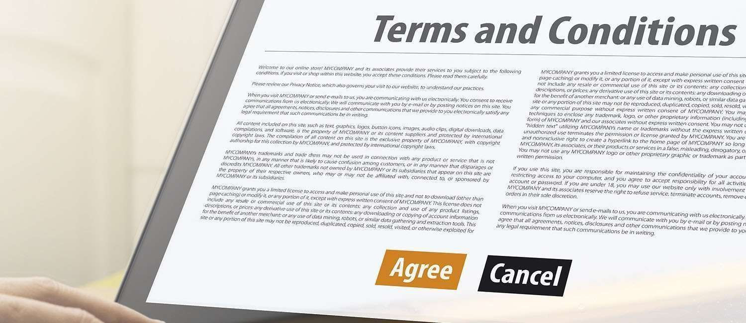 PLEASE HAVE A LOOK AT OUR TERMS AND CONDITIONS